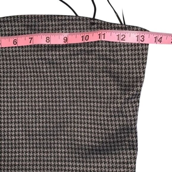 Houndstooth Cropped Tank Top With Spaghetti Straps  Small  Bear Dance  Cotton Bl - Picture 4 of 5